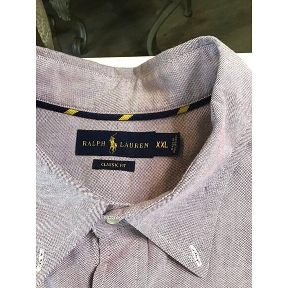 RALPH LAUREN MENS PURPLE CLASSIC FIT COTTON LONG SLEEVE BUTTON DOWN SHIRT SZ XXL - Picture 3 of 7